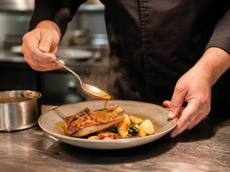 Preparación de platos en la cocina